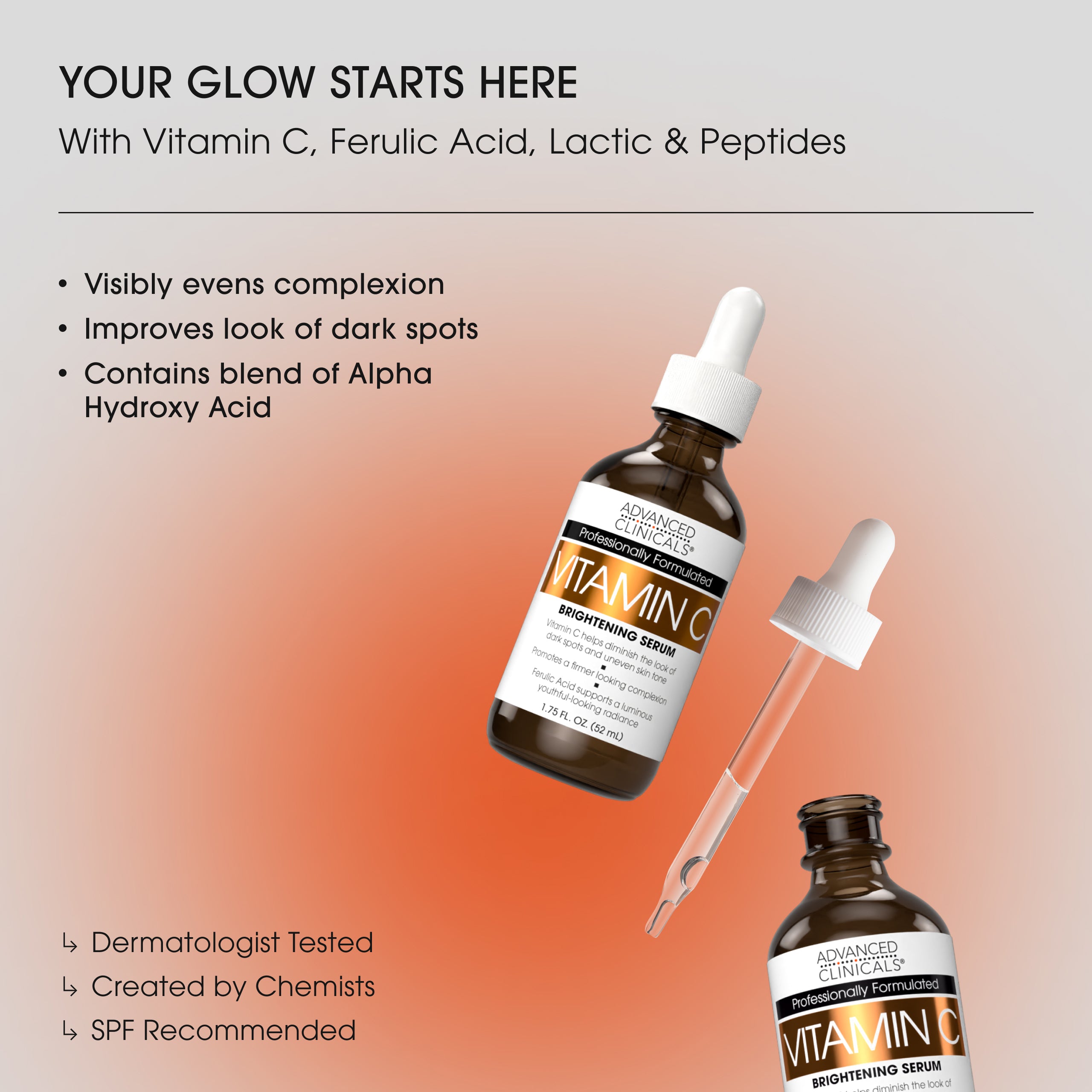 Advanced Clinicals Vitamin C Face Serum Gesichtsserum Glow