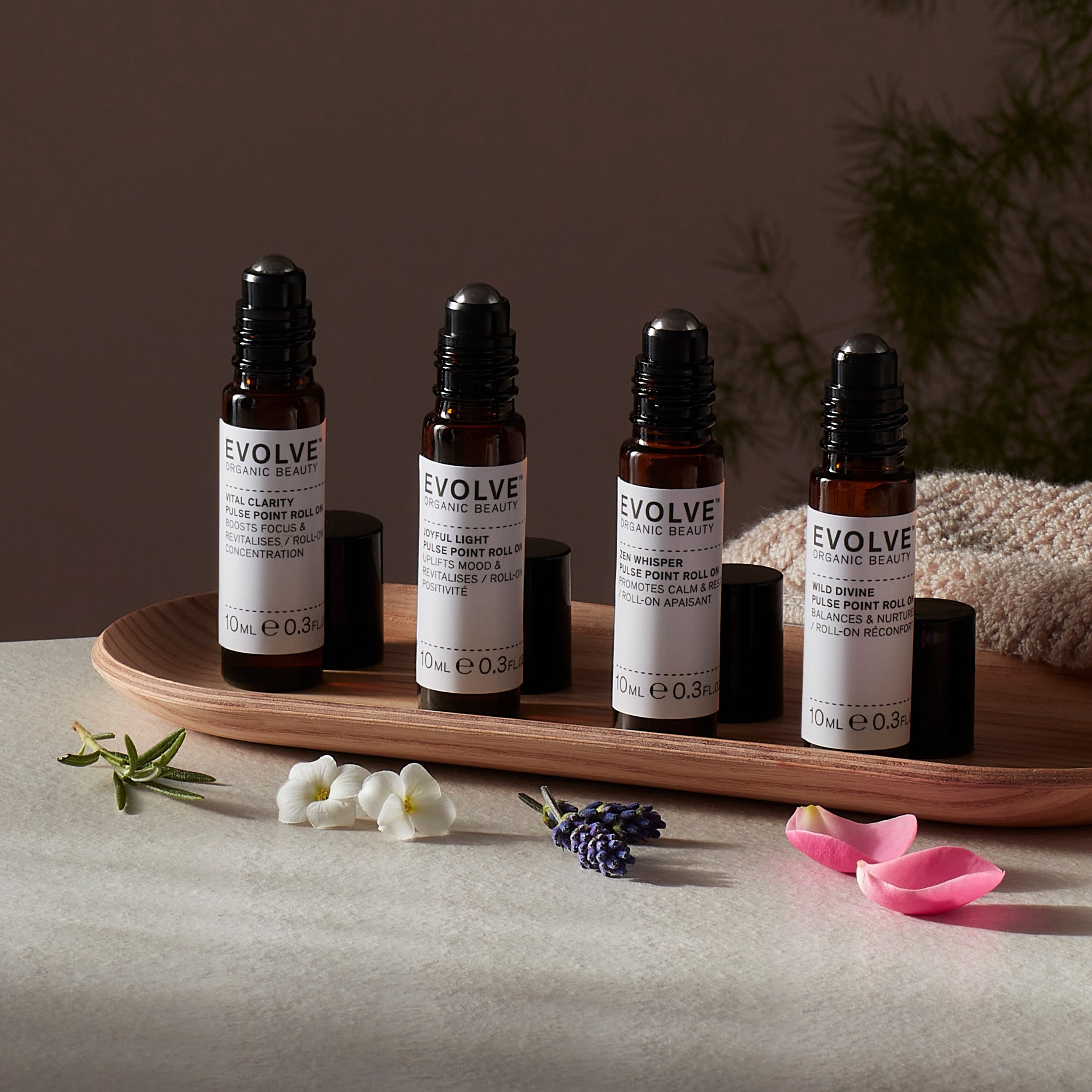 Evolve Pulse Point Aromatherapie Rollerball Set 4-teilig Bio