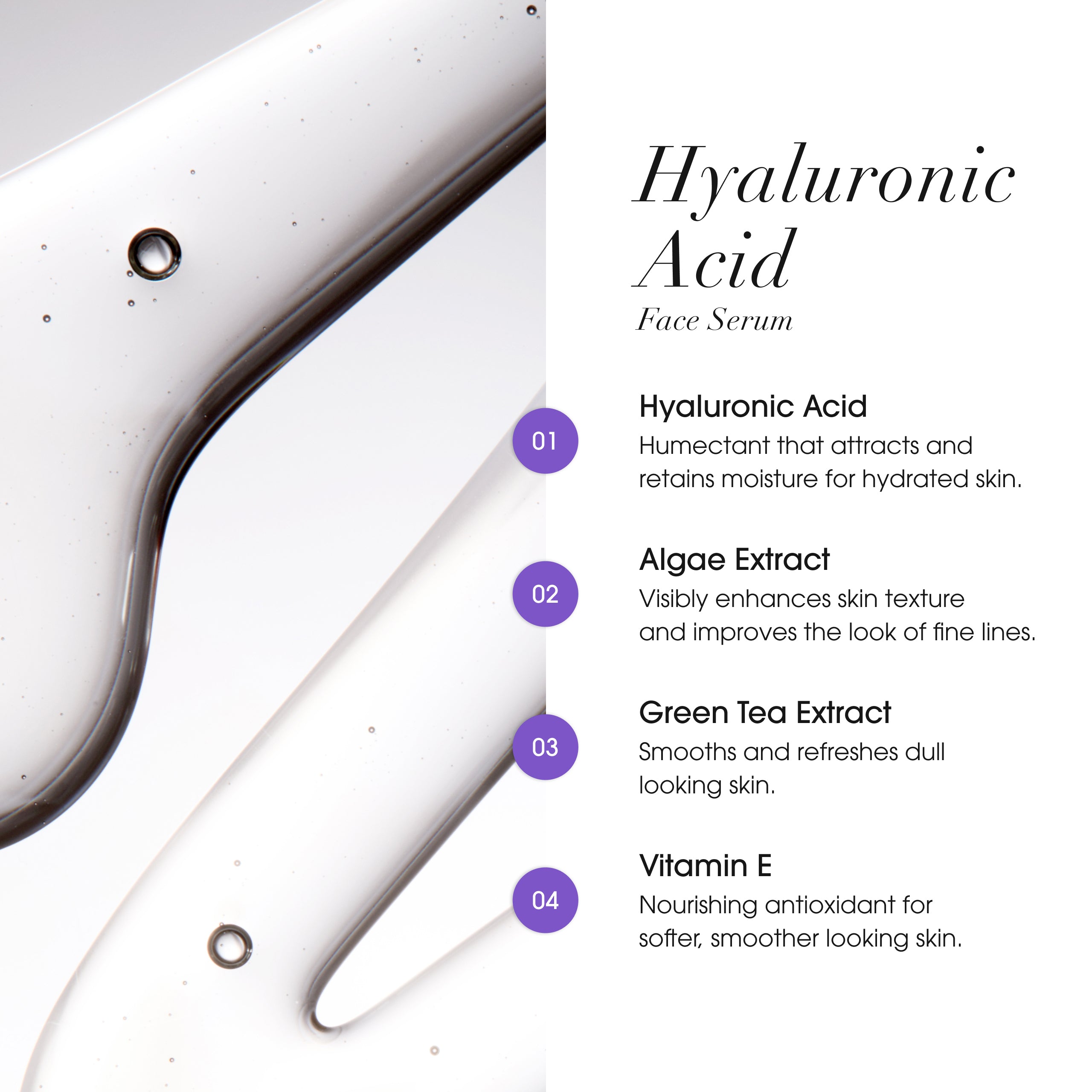 Advanced Clinicals Hyaluronic Acid Gesichtsserum Grüner Tee