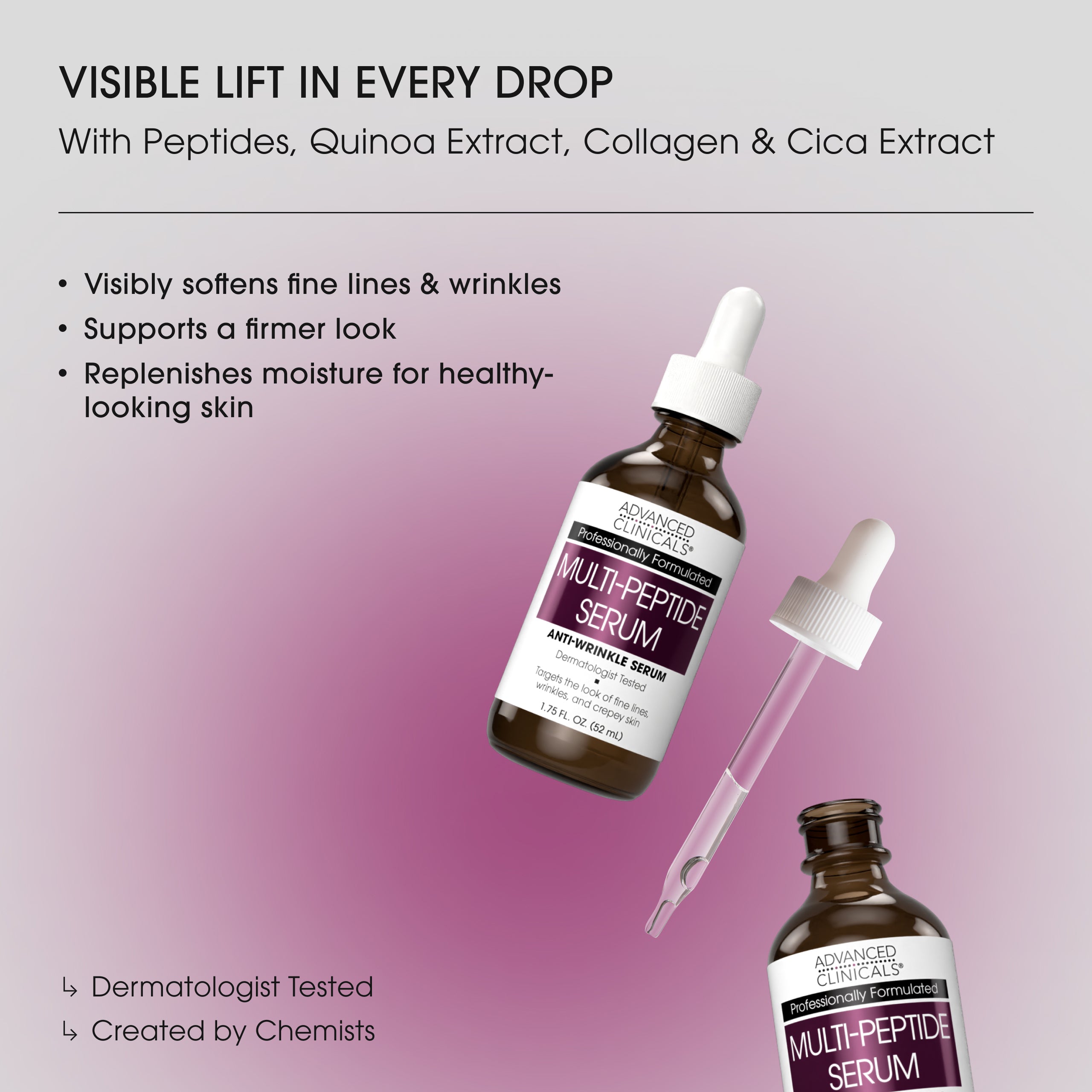 Advanced Clinicals Multi-Peptide Face Serum Peptide Straffung