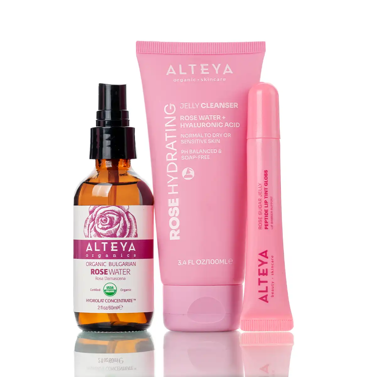 Alteya Organics Body Care Travel Bundle Sunrise Pink Rosen