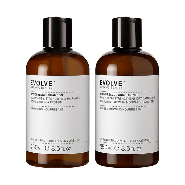 Evolve Organic Beauty Monoi Rescue Shampoo & Spülung Set Glanz