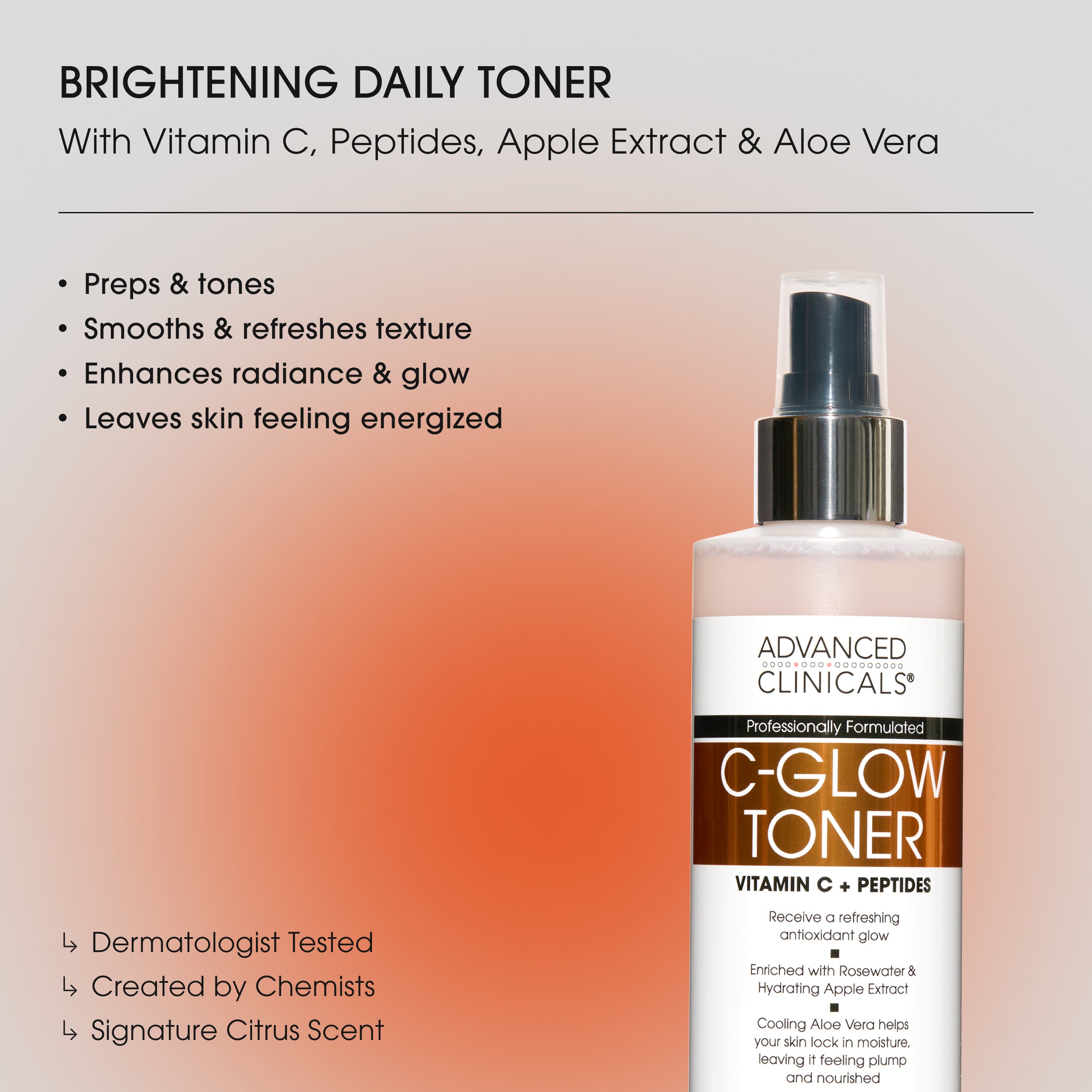 Advanced Clinicals Vitamin C Glow Gesichtswasser Apfel