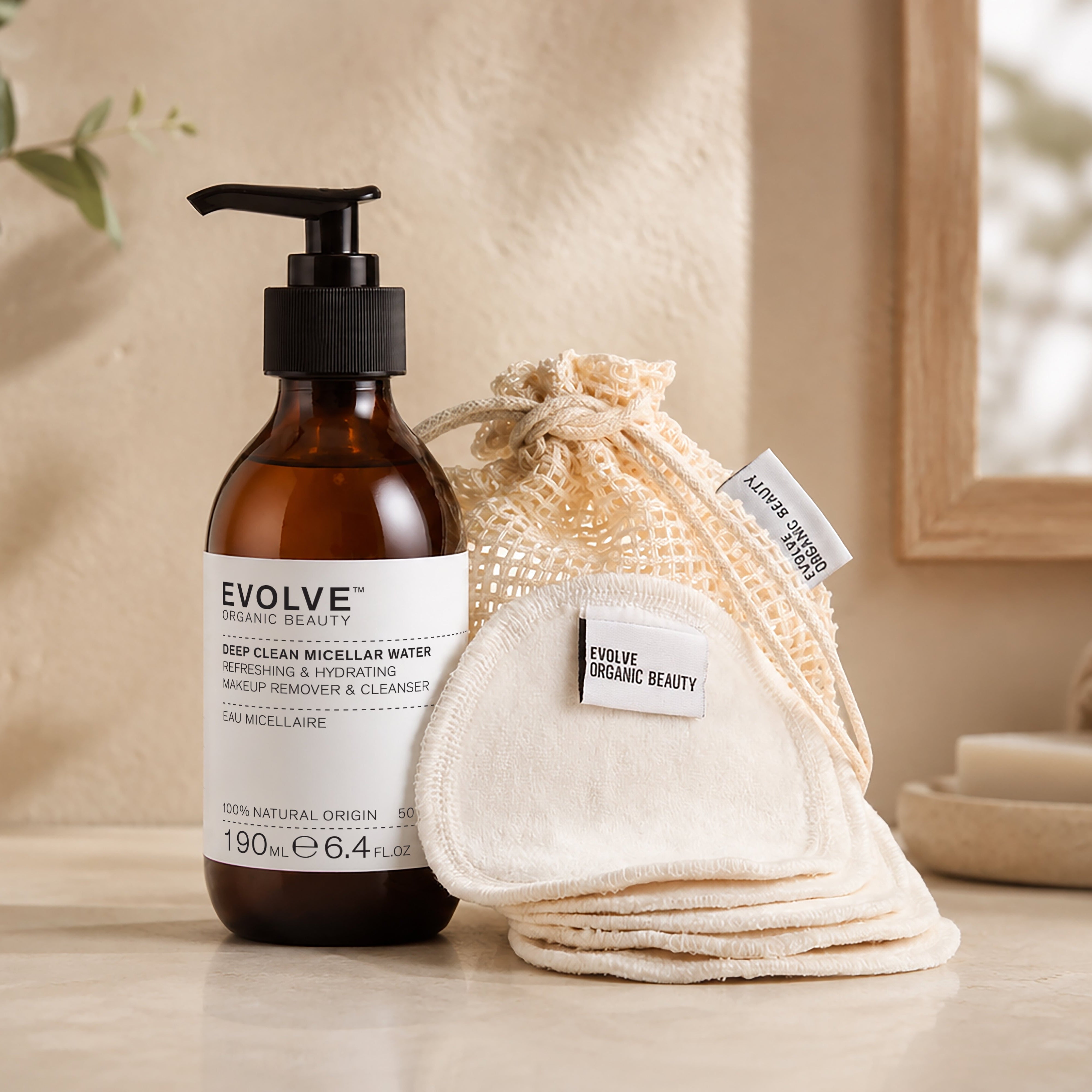 Evolve Organic Beauty Accessories Mizellenwasser + Pads Set