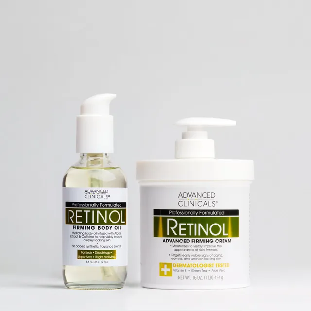 Advanced Clinicals Retinol Körpercreme + Körperöl Set straffend