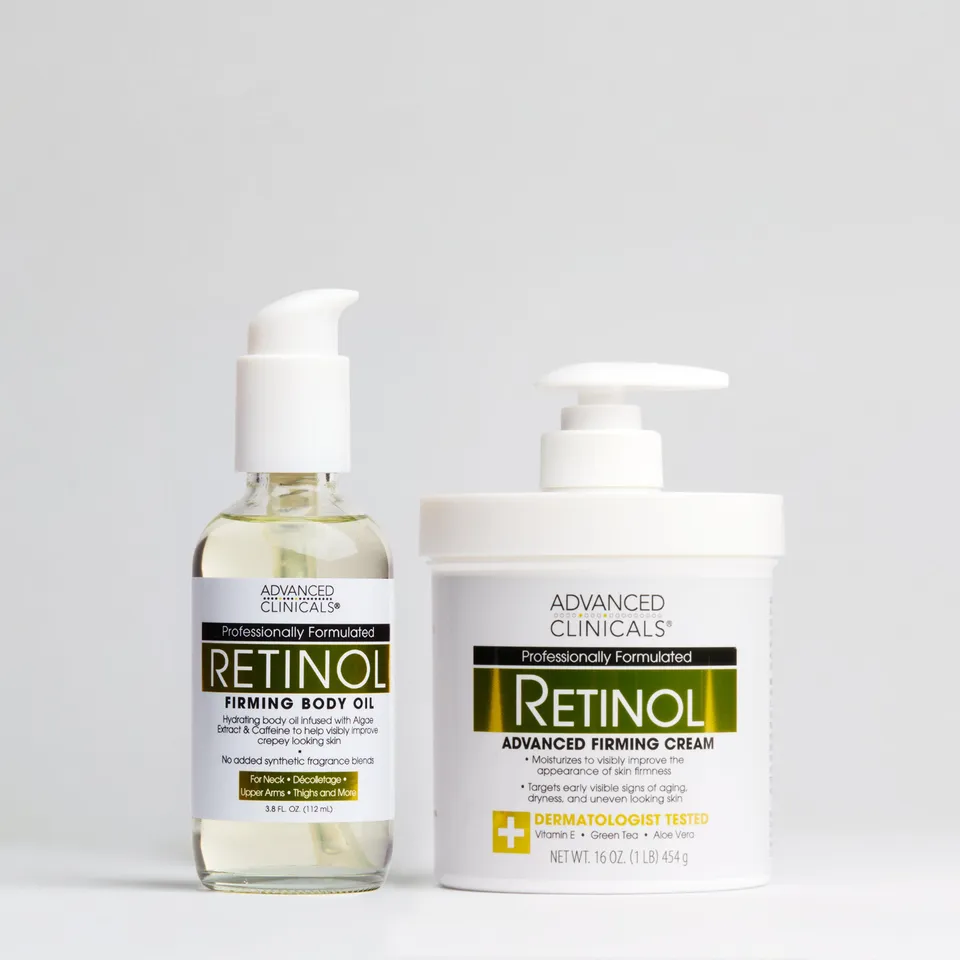 Advanced Clinicals Retinol Körpercreme + Körperöl Set straffend