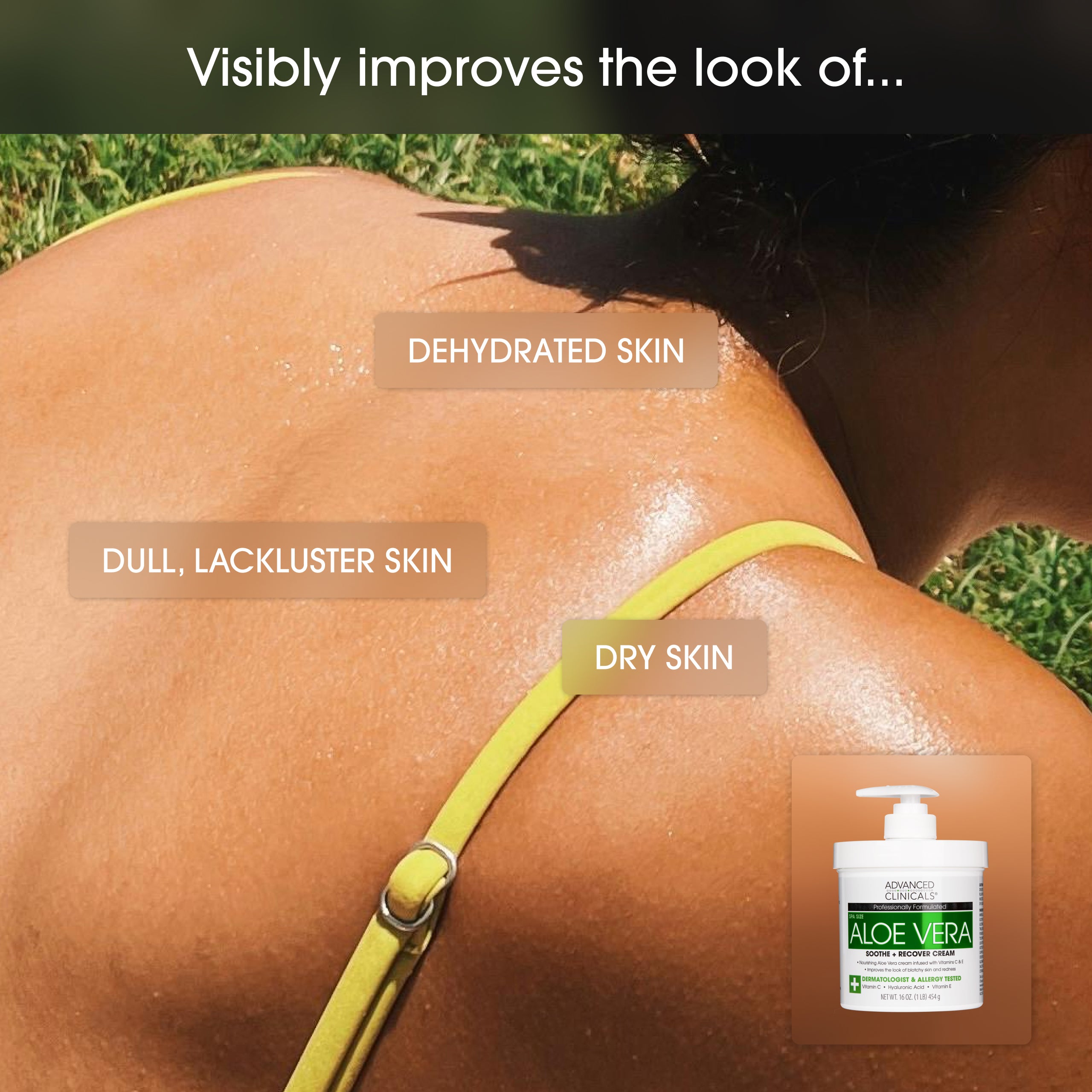 Advanced Clinicals Aloe Vera Body Cream Körpercreme 16oz trockene Haut
