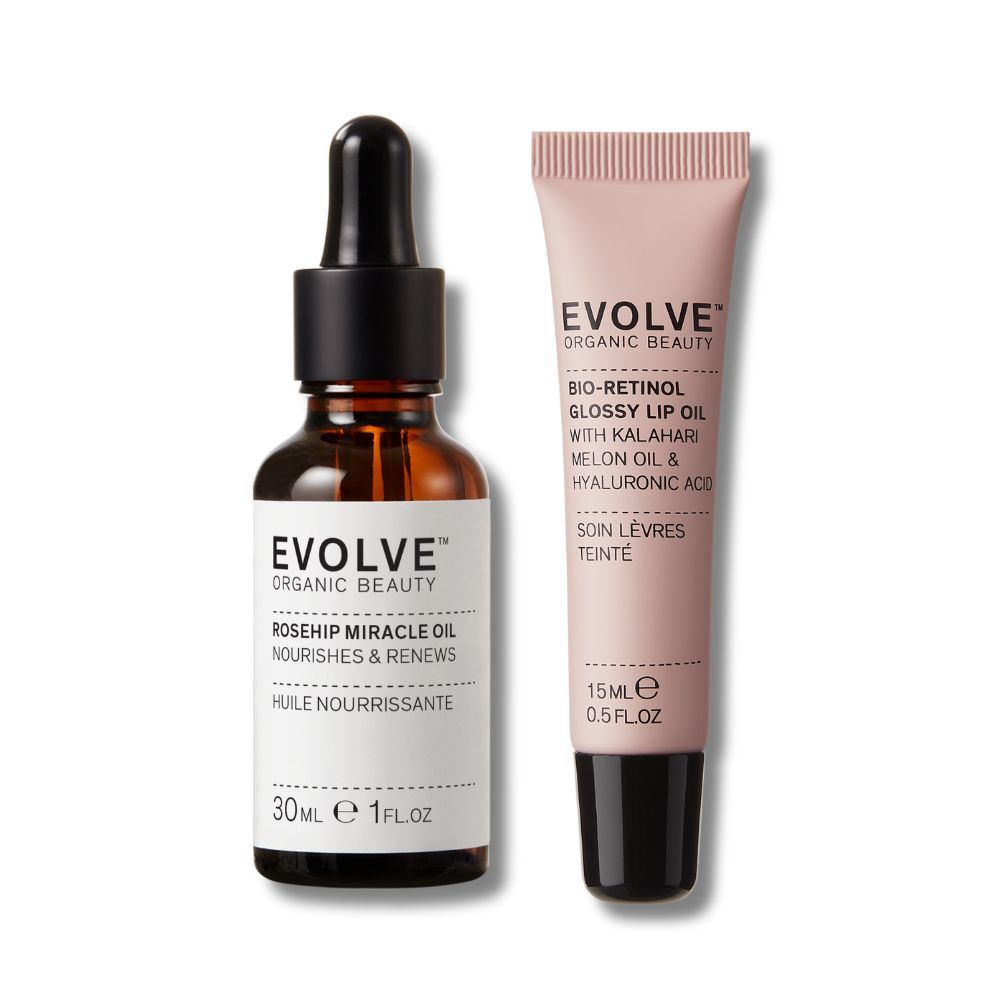 Evolve Organic Eye Lip Miracle Face Lip Oil Duo Gesichtsöl Set