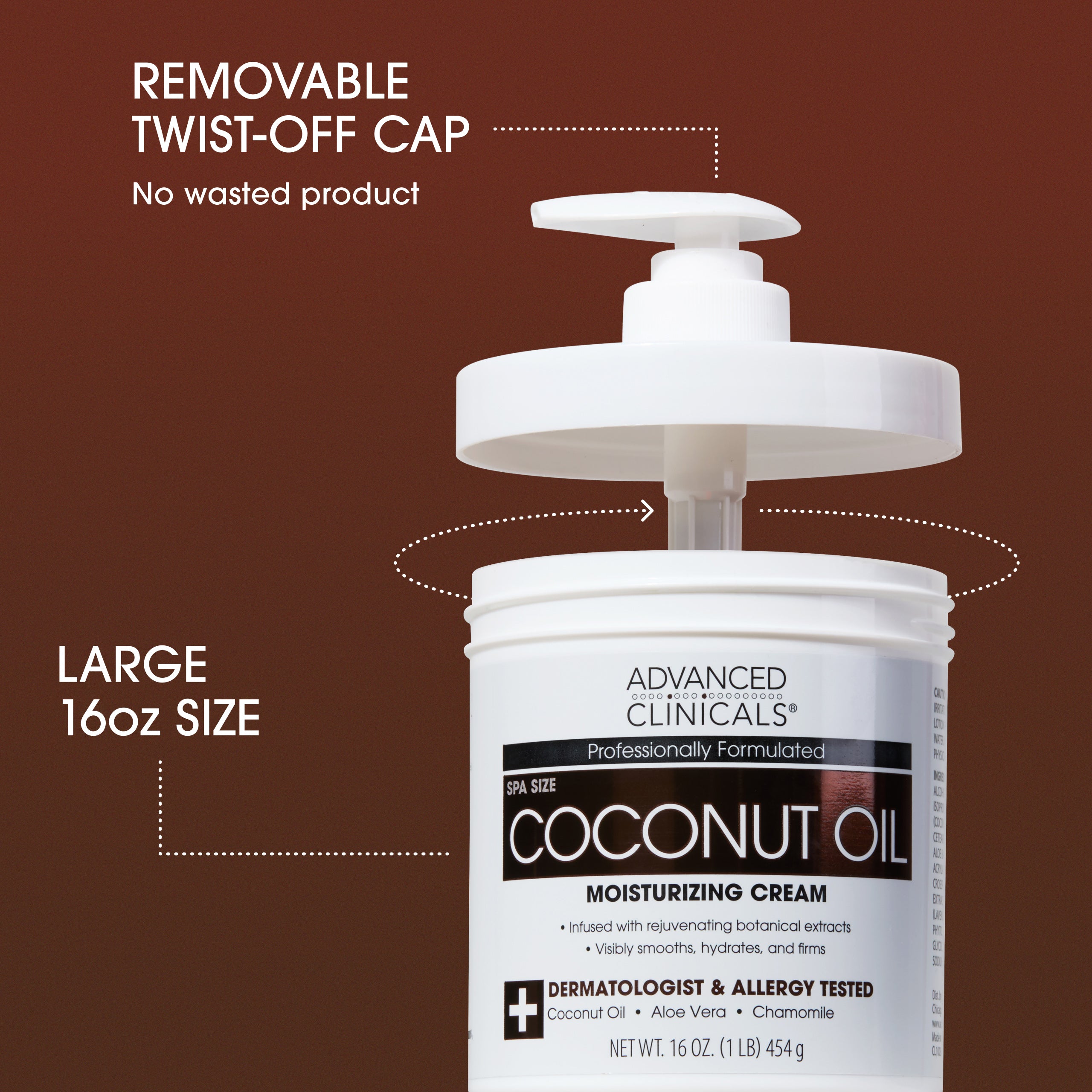 Advanced Clinicals Coconut Körpercreme 454 g sensibel