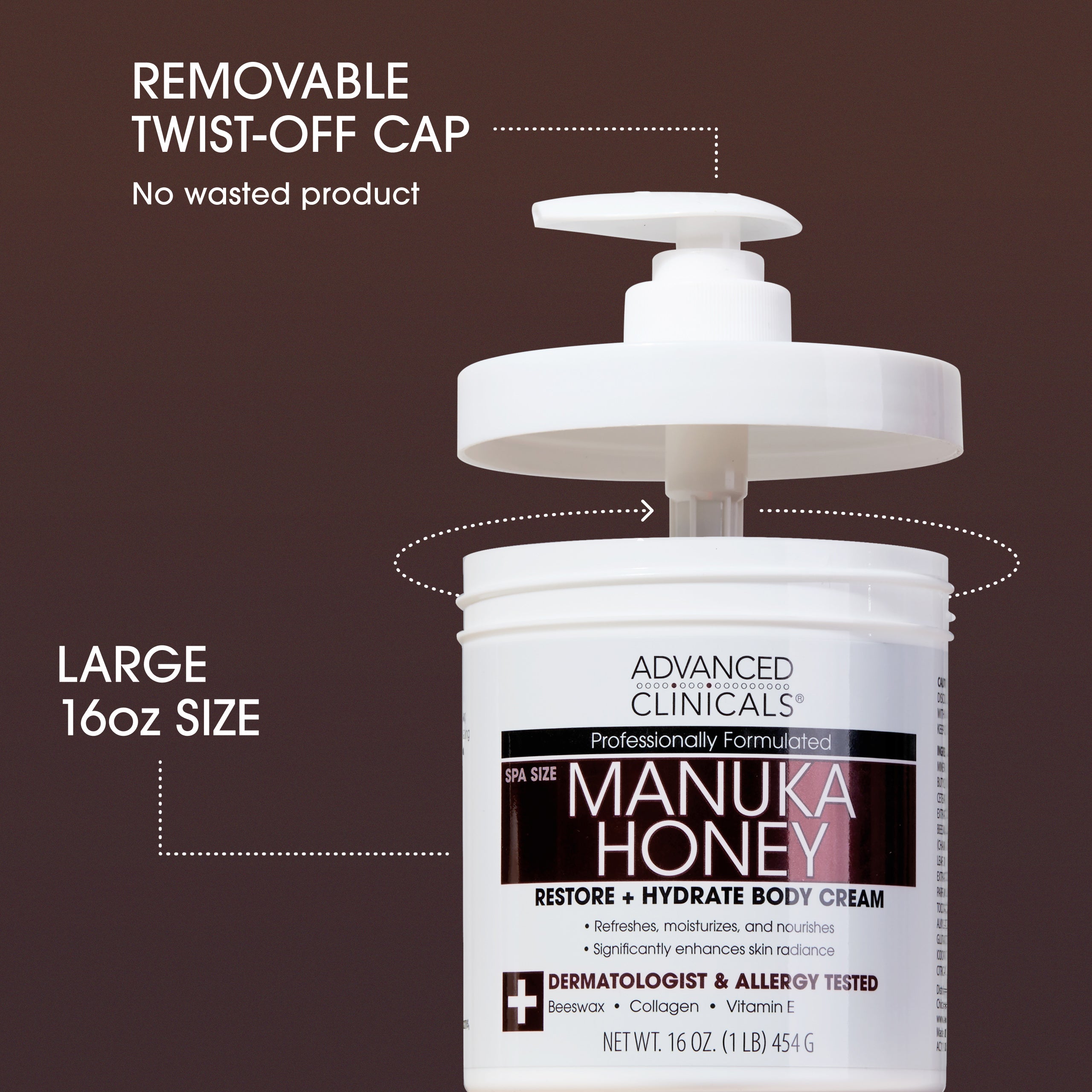 Advanced Clinicals Manuka Honey Körpercreme Trockene Haut