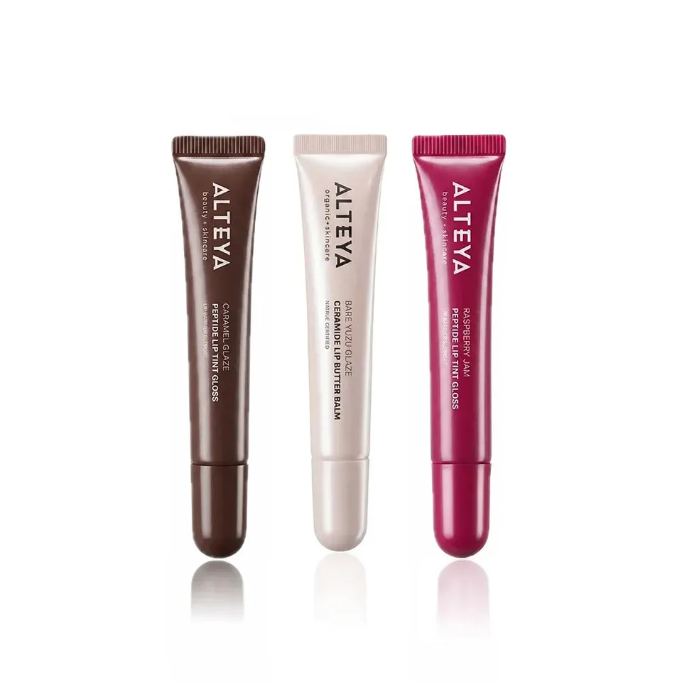 Alteya Lip Care Gloss Set Caramel Yuzu Raspberry 3x10 ml