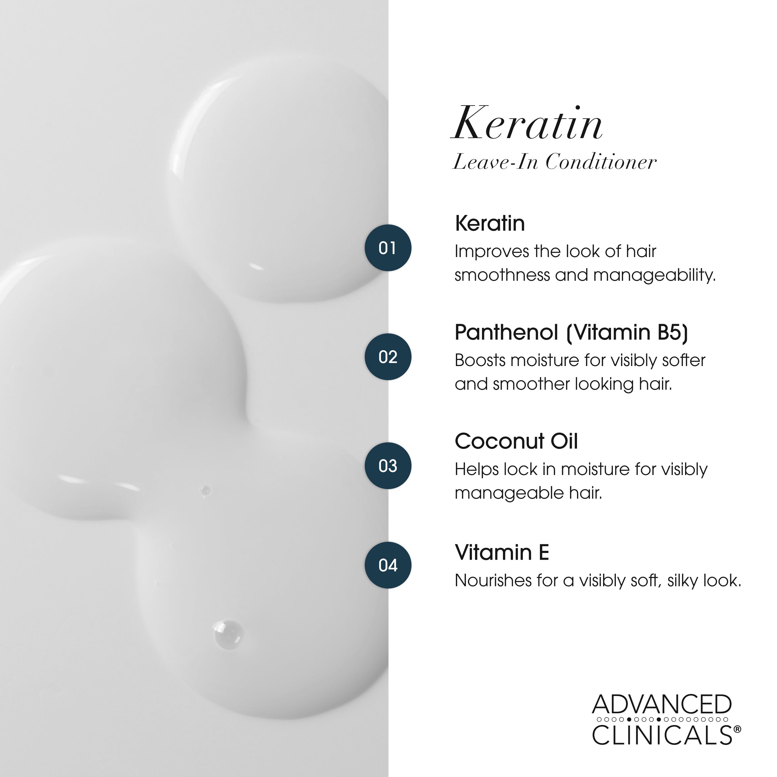 Advanced Clinicals Keratin Leave-In Conditioner Spray Glanz & Anti-Frizz