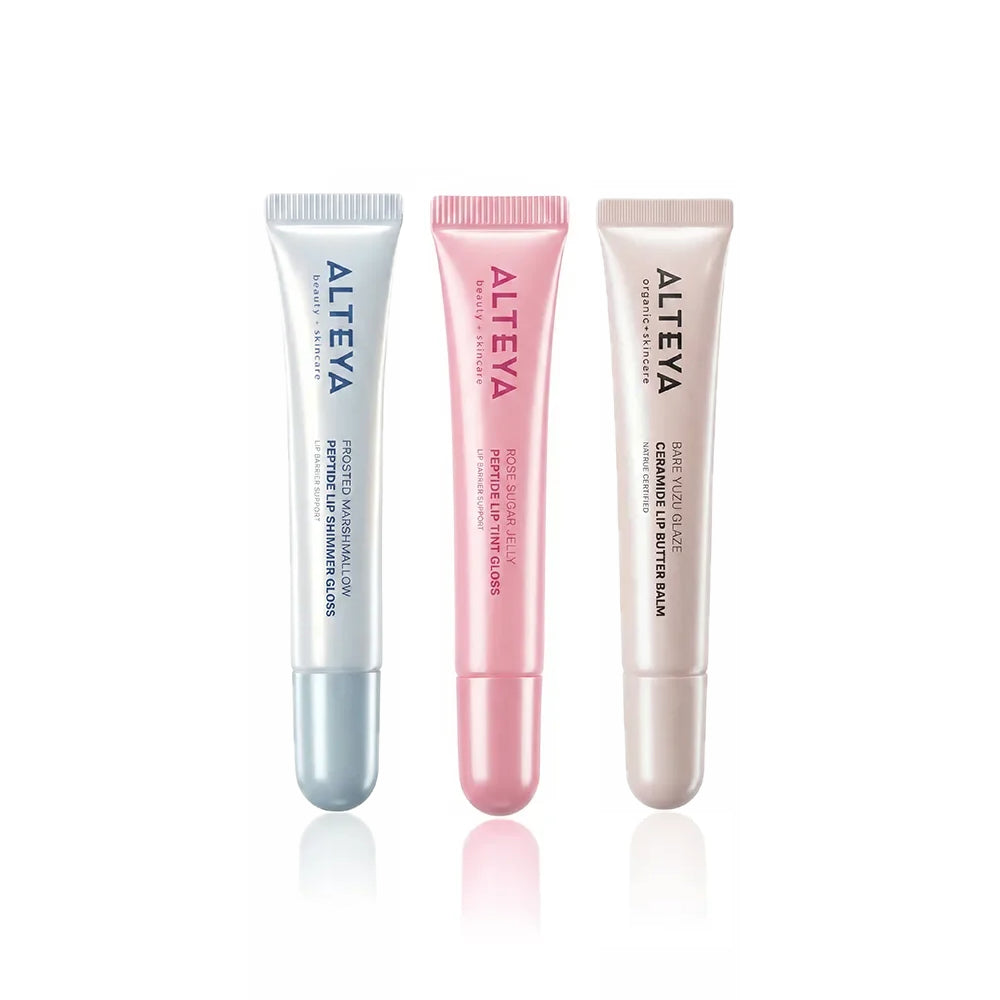 Alteya Lip Care Gloss Set Marshmallow Rose Yuzu 3x10 ml