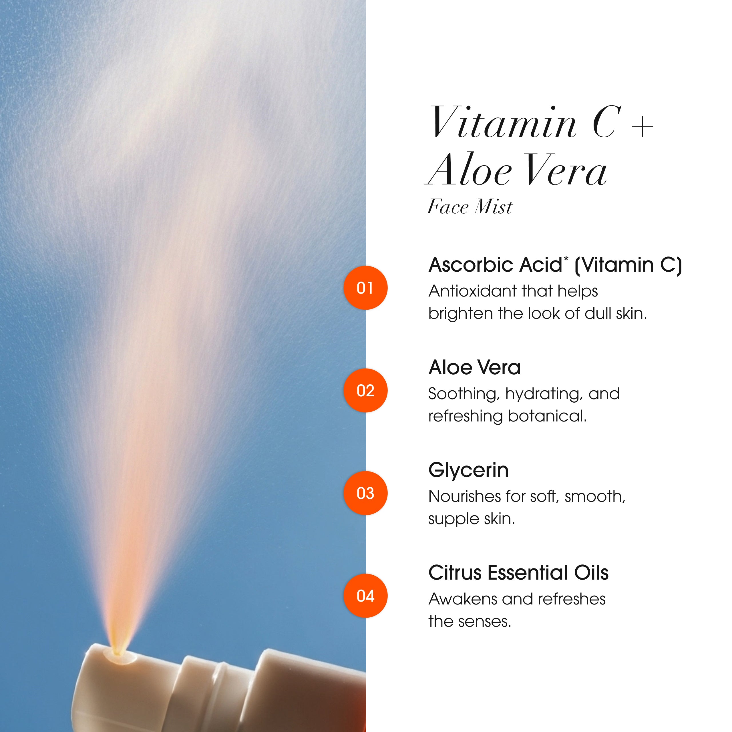 Advanced Clinicals Vitamin C Aloe Vera Face Mist Glow Spray