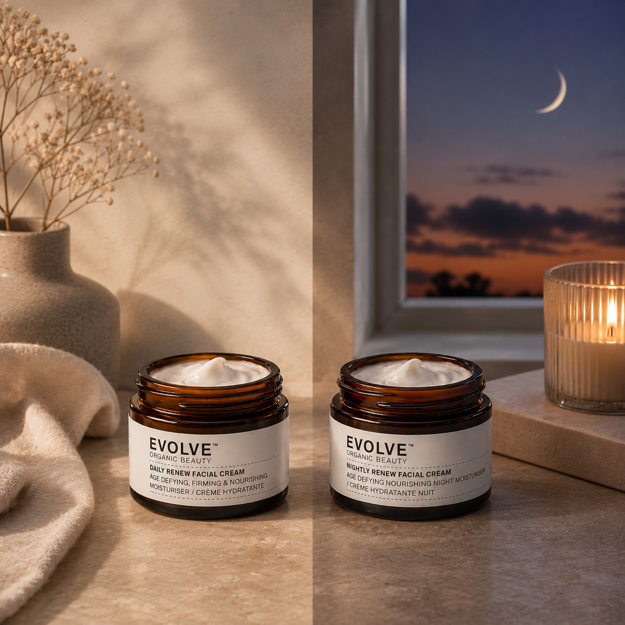 Evolve Organic Face Daily to Night Renewal Duo Gesichtscreme Set