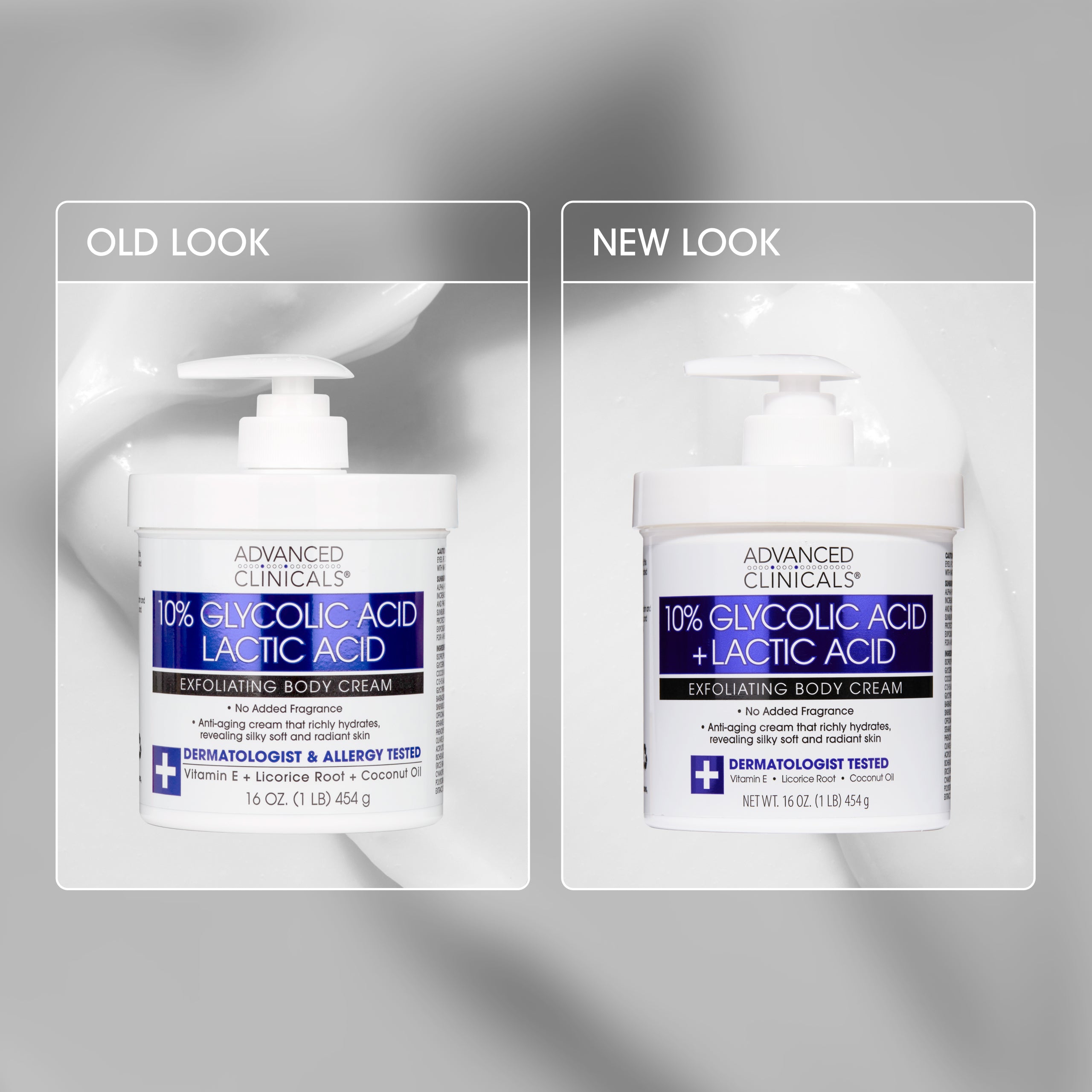 Advanced Clinicals 10% Glycolic Körpercreme mit Milchsäure