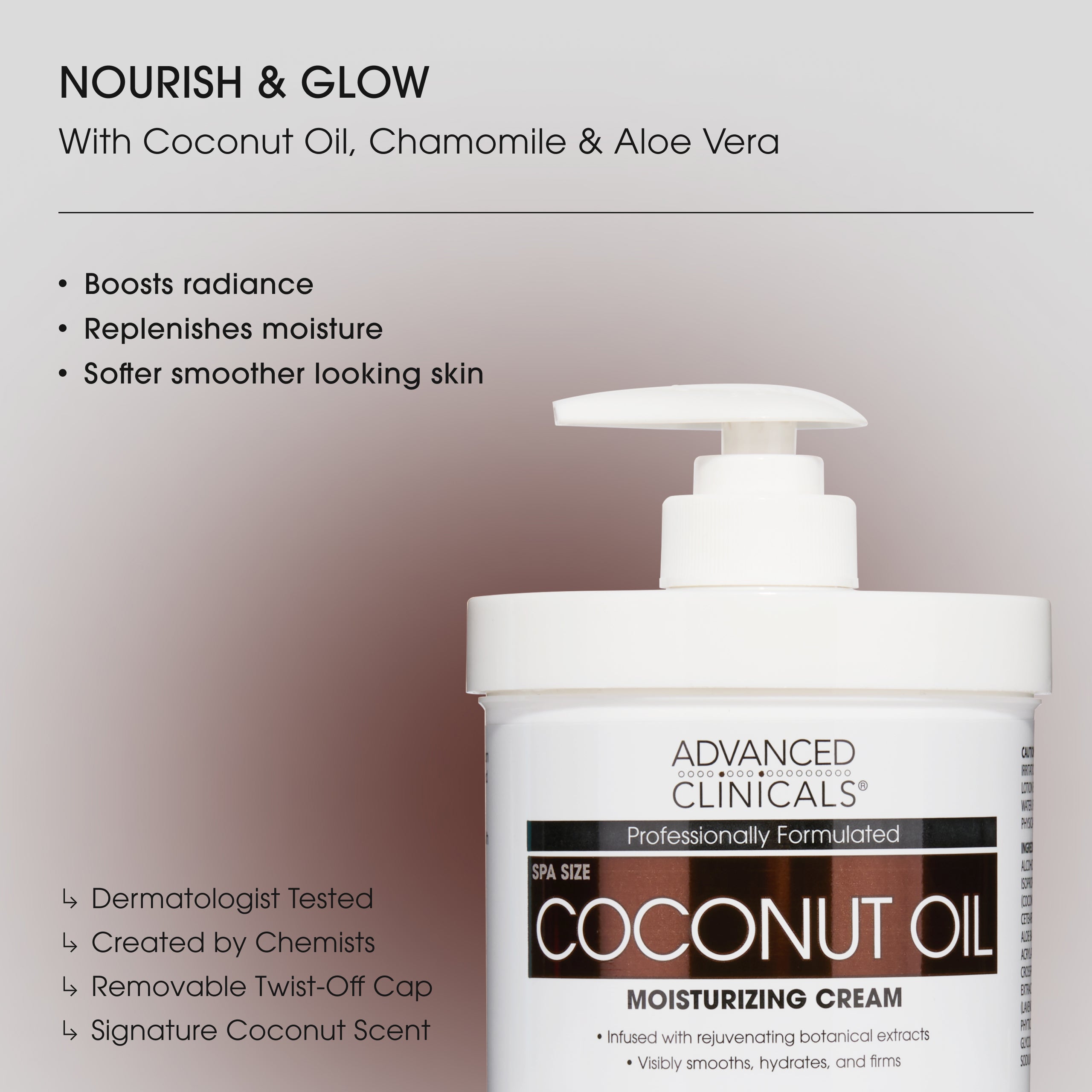 Advanced Clinicals Coconut Körpercreme 454 g sensibel