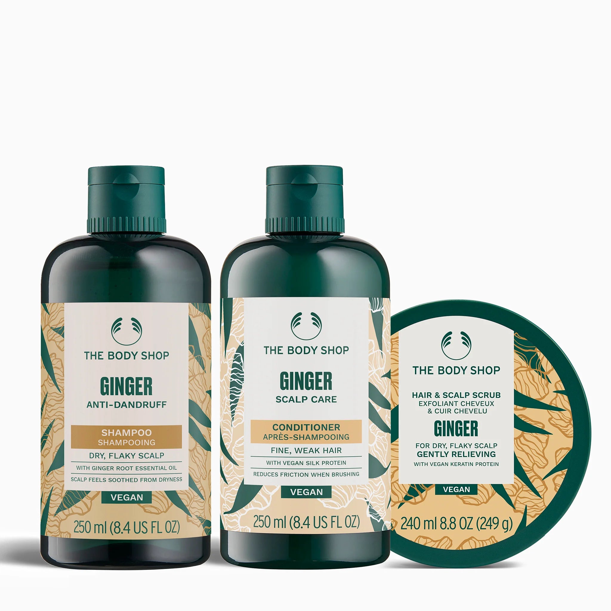 The Body Shop Ginger Anti-Dandruff Scrub Trio Haarset 3-teilig