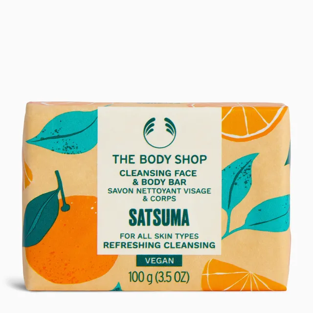 The Body Shop Satsuma Cleansing Face & Body Bar Seife 100 g Orange
