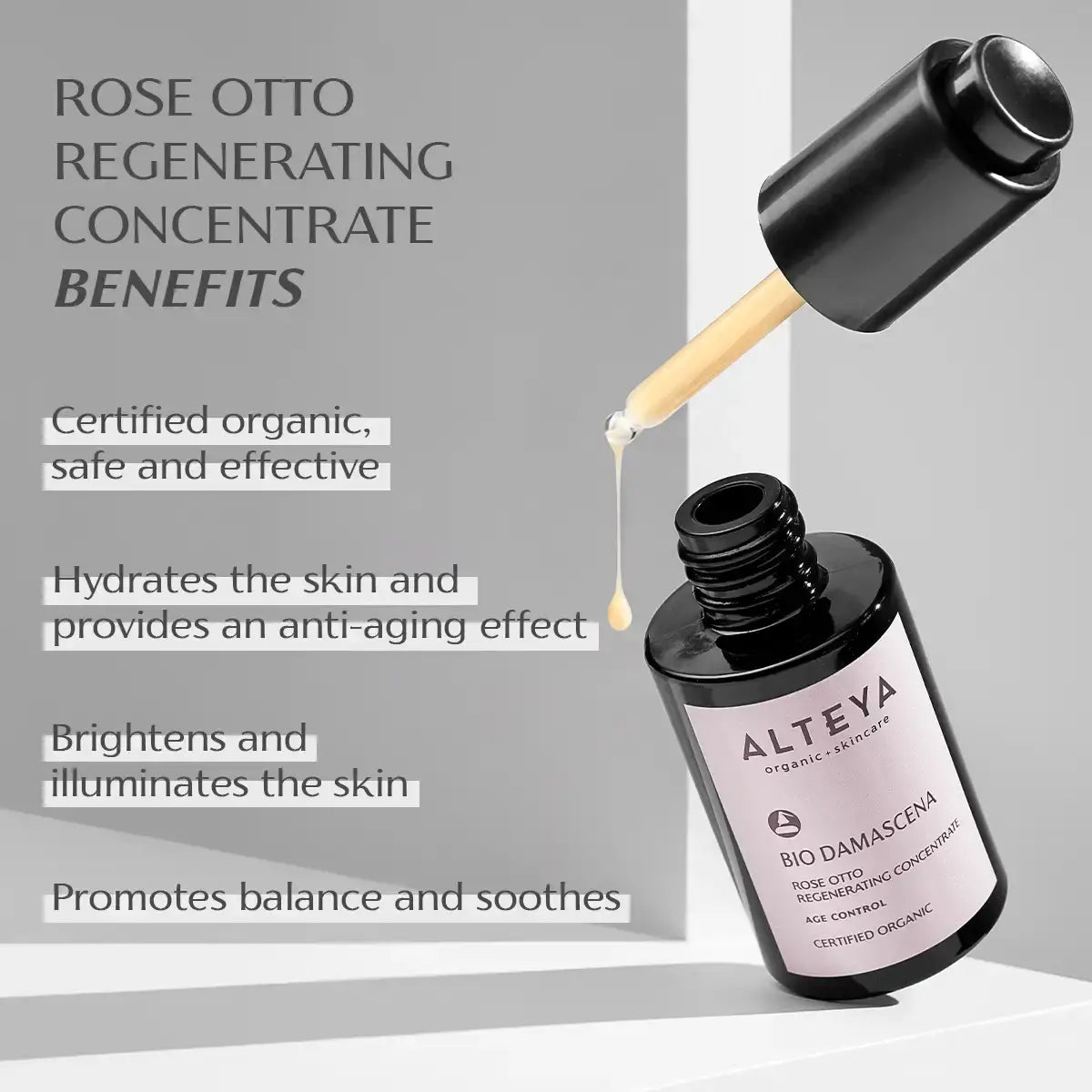 Alteya Bio Damascena Rose Otto Konzentrat Gesichtsserum Anti-Falten