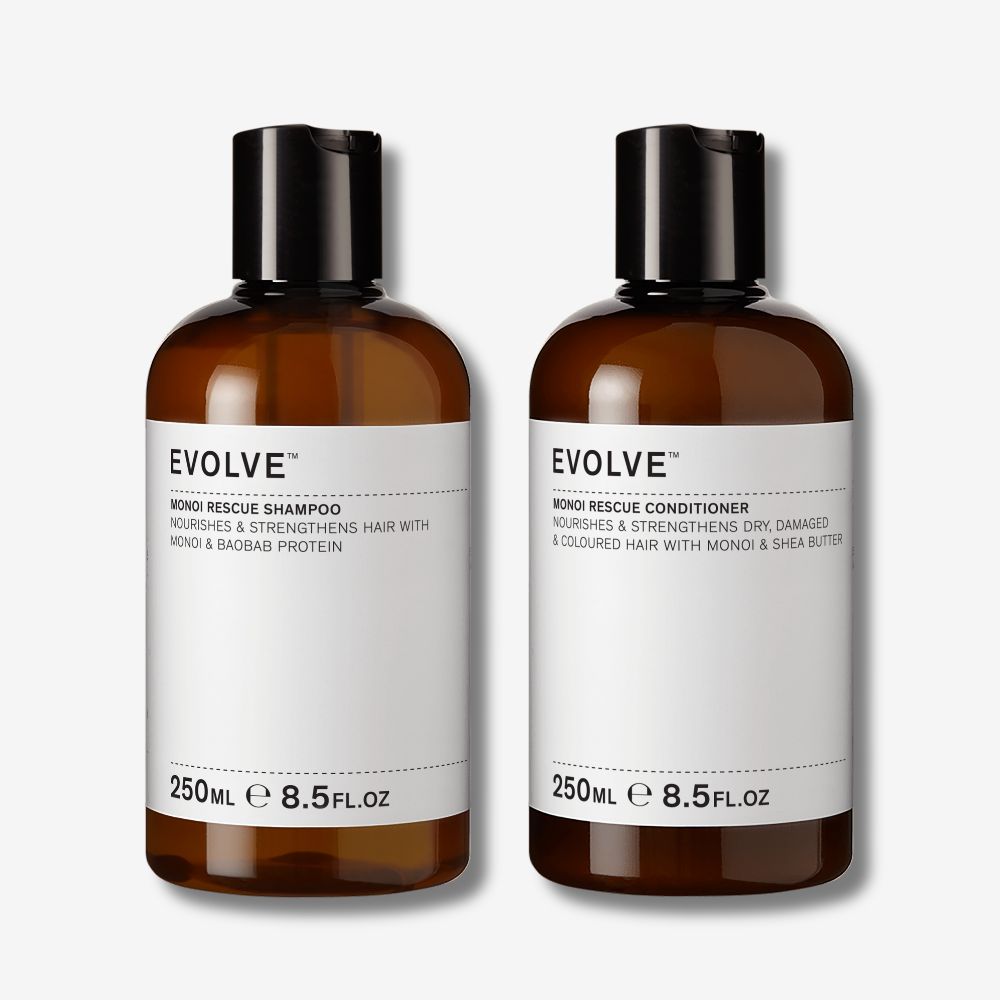 Evolve Organic Beauty Monoi Rescue Shampoo Conditioner Duo Set