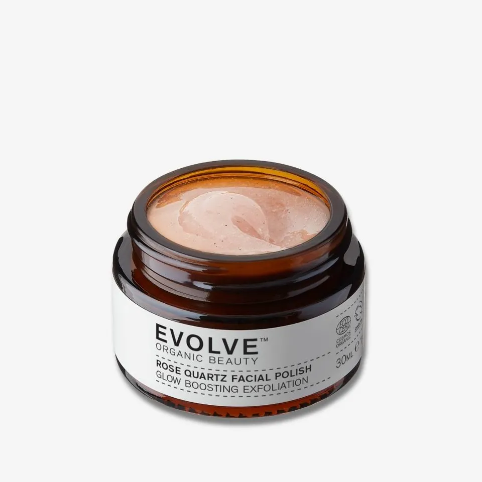 Evolve Organic Beauty Rose Quartz Gesichtspeeling Reisegröße