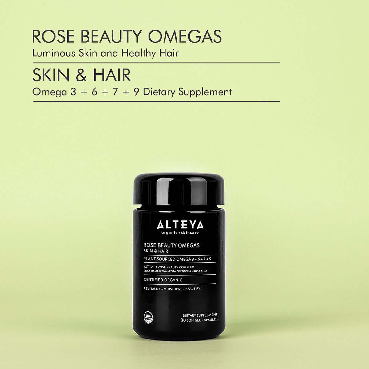 Alteya Organic Supplements Rose Beauty Omegas Kapseln Haut Haare