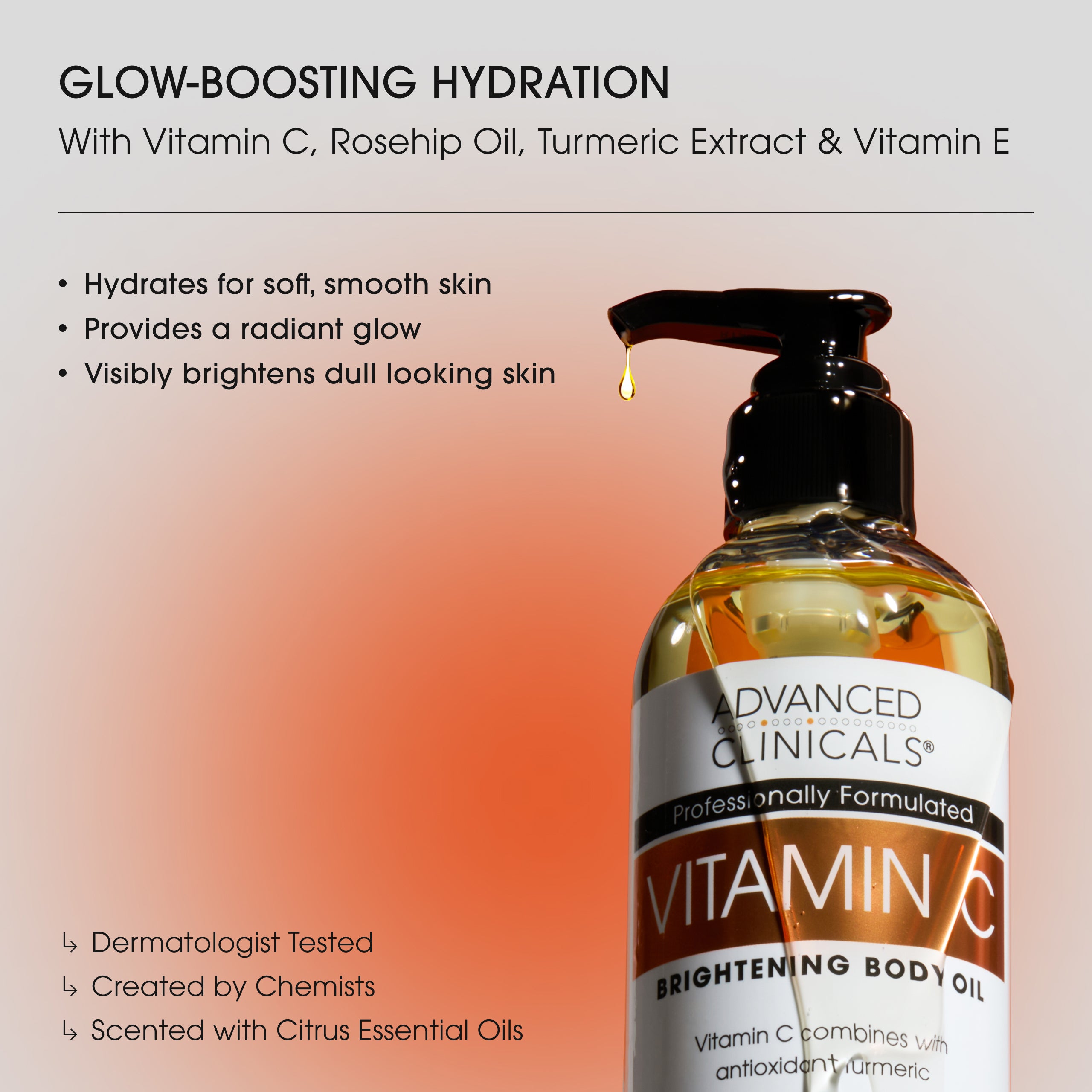 Advanced Clinicals Vitamin C Body Oil Körperöl 3.8 oz Glow