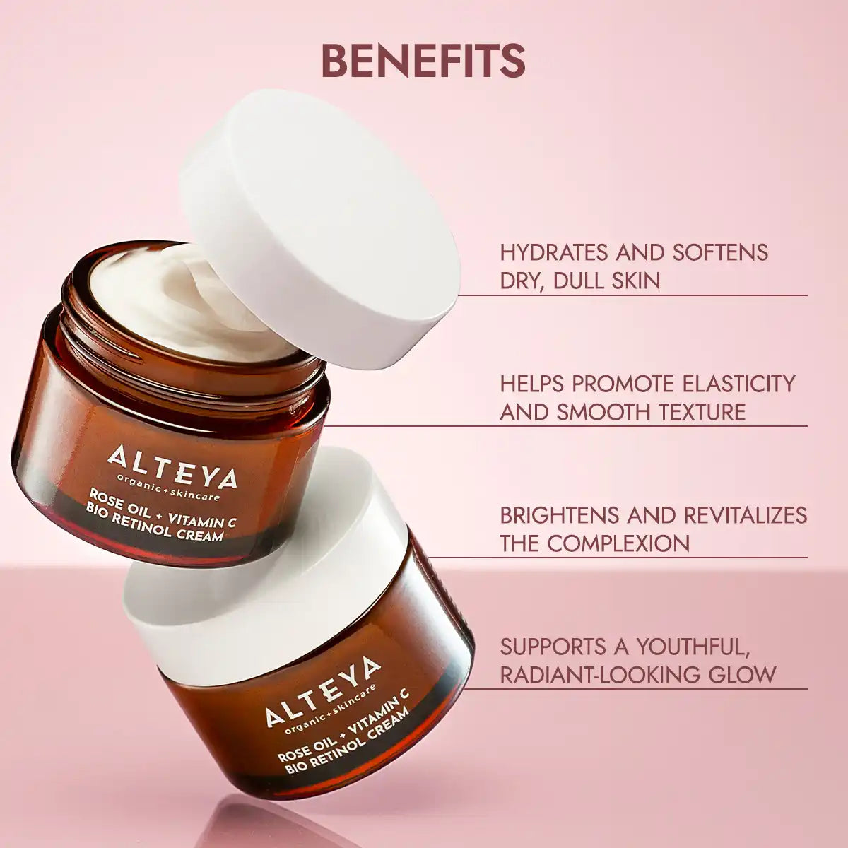 Alteya Luminous Rose Bio Retinol Cream Gesichtscreme 50 ml Vitamin C