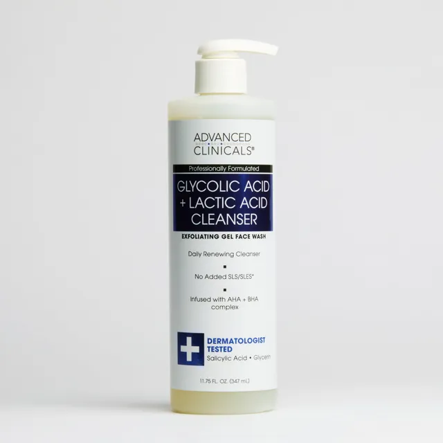 Advanced Clinicals Glycolic + Lactic Acid Reinigungsgel Peeling