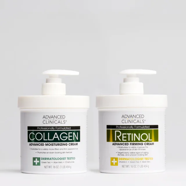 Advanced Clinicals Collagen Retinol Body Cream Bundle 2er Set Falten