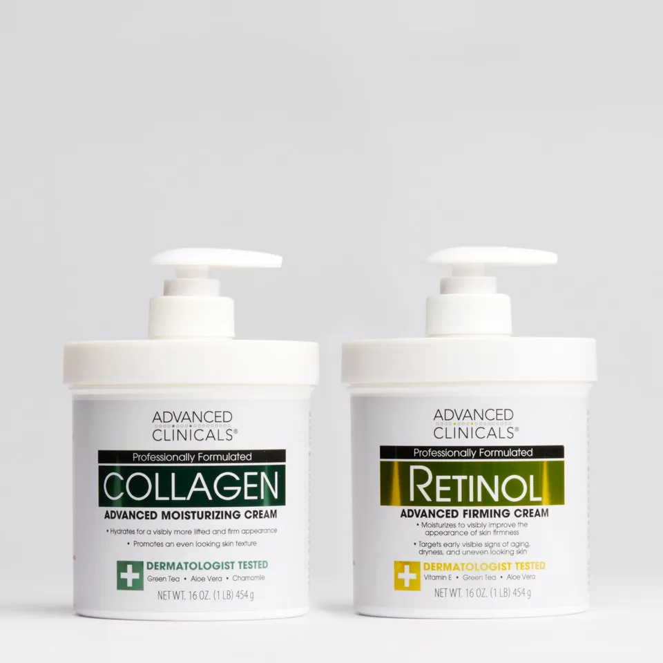 Advanced Clinicals Collagen Retinol Body Cream Bundle 2er Set Falten