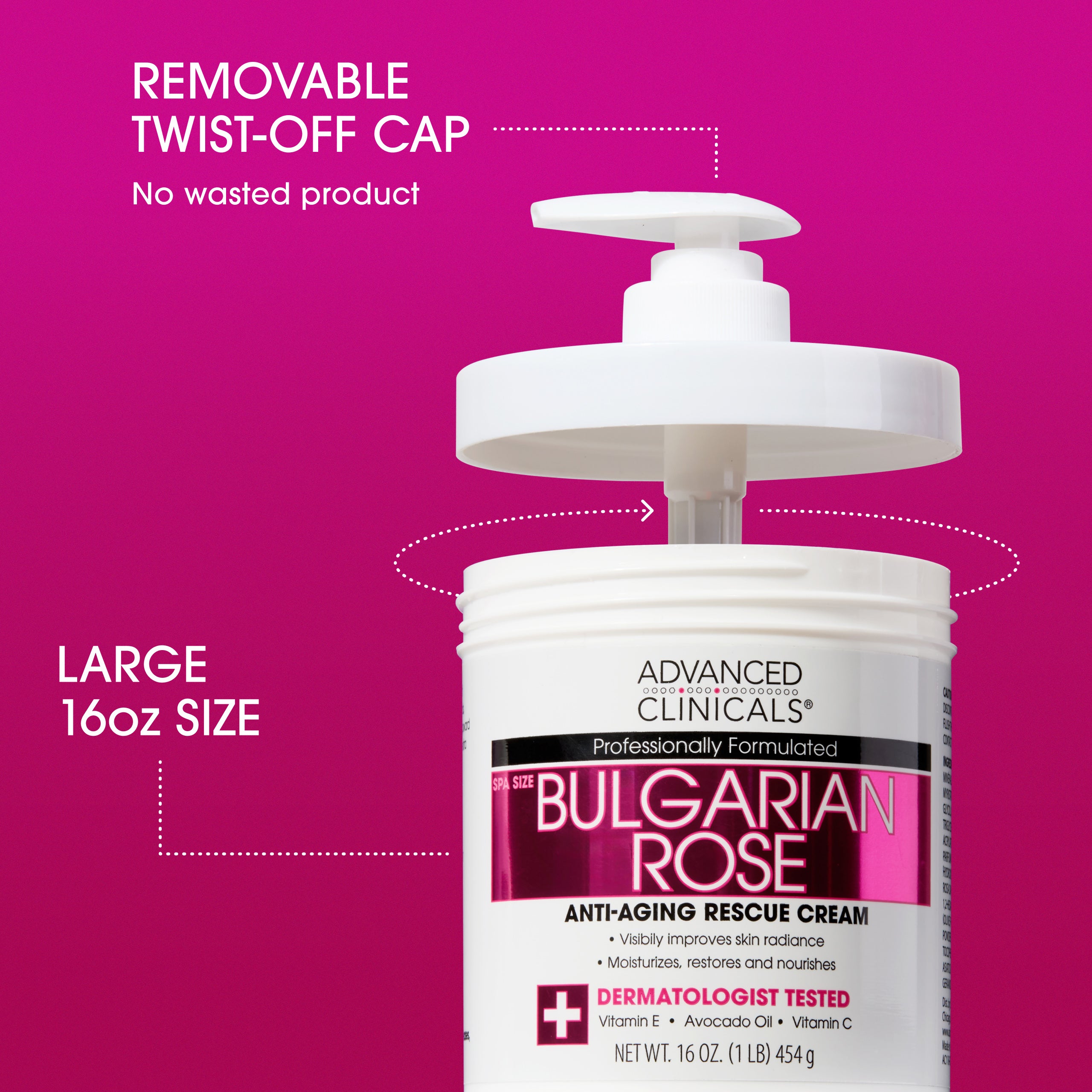 Advanced Clinicals Bulgarian Rose Body Cream Rosen Creme
