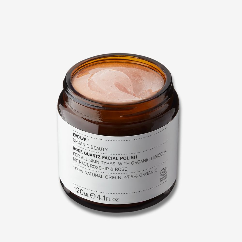 Evolve Organic Beauty Rose Quartz Gesichtspeeling Supersize Bio