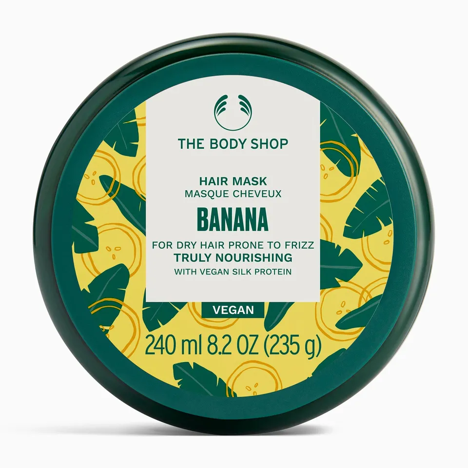 The Body Shop Banana Nourishing Hair Mask 240 ml – Anti-Frizz-Haarmaske für trockenes Haar